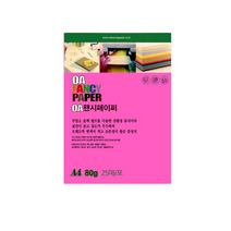 [동화오피스] 두성종이 OA 팬시페이퍼 80g 25매 / A4 색지 용지, Q04 형광분홍