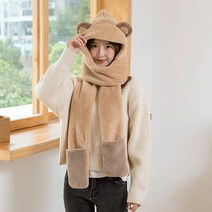 겨울 여성 넥워머 목도리 장갑형 머플러 바람막이 _ 21986EA