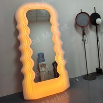 에토레 소트사스 LED 웨이브 특이한 전신거울 카페 쇼룸 가게 인테리어, (대)높이 183x가로 88x두께 12cm, A.리모컨