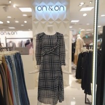 온앤온 NC11 프릴 체크 원피스 JW0AO655 BL