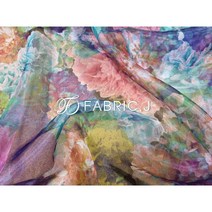 패브릭제이 크리스탈 플라워 프린트 한복 노방 오간자 원단 FJ-250