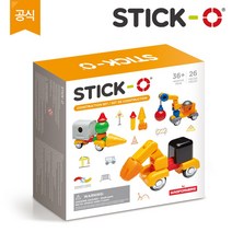 [짐보리] 스틱오_컨스트럭션 세트 (26PCS)_영유아용 3차원 자석블록