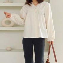 [네오쿠비카] 빅사이즈 브이 레이스 셔링 블라우스WB757