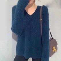 0 velys 여성용 여리핏의 포근한 착용감 지트 브이넥 니트 CST1324