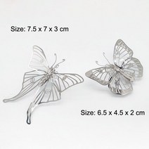 조립 만들기 3d 퍼즐 입체 키트 아이큐 금속 에펠탑 지구본 따서 메탈 장난감 큐브 DIY 호그와트 익스프레스 3D 골든 스니치 클래식 레트로 자동차 모델 빈티지 직소, 없음, Two butterflies