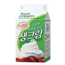 베이킹파티 무가당 서울우유 생크림 500ml, 아이스박스구매하지않음
