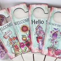 카페 베이커리 일러스트 손잡이장식 환영문구 벽장식 타운하우스, WELCOME