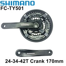 시마노 TOURNEY TY FC-TY501 산악 자전거 Crankset 42-34-24T Iamok 170mm Chainwheel 3x 8/7/6-speed Bicy, 01 24-34-42T TY501