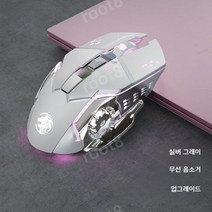 핑크 귀여운 정품 게이밍 마우스 피시방 롤 배그 서든어택 피파 스타 업무용 무소음 마우스 무선 마우스 로지텍, 실버 그레이 무음 충전식 업그레이드 버전, 공식 표준