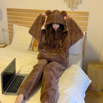 도톰한 캐릭터 곰돌이 잠옷세트 뽀글이 홈웨어 MS43201