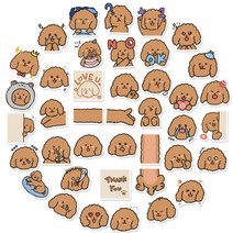 강아지 푸들 핑크 돼지 캐릭터 리무버블 스티커 텀블러 다꾸 폰꾸 폴꾸 인스 세트 40매