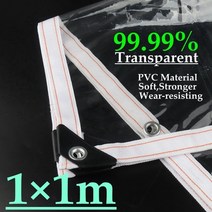 정원 전원 주택 울타리 펜스 99.9% 투명 PVC 타포린 텐트 커버 창문 발코니 방풍 방수 울타리 그물 천 정, 11 1m x 1m