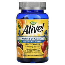 Natures Way Alive! 50세 이상 남성용 구미젤리 비타민 과일 맛 구미젤리 60개