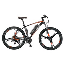 전기자전거 접이식 21 가변 속도 전기 자전거 26 인치 전기 자전거 알루미늄 합금 산악 ebike 슈퍼 라이트, 05 black Orange 3D, 02 10ah battery