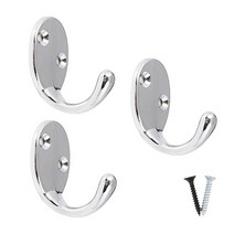 벽옷걸이 벽면 후크 심플신형 걸이 세트 피스고정형, 크롬(3개입)