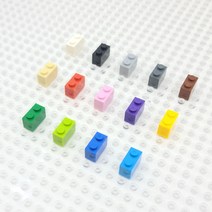 요고요 레고 호환 부품 커스텀 벌크 브릭 블럭 타일 플레이트 100G 소포장 패키지, [브릭 1 x 2] 흰색 100G