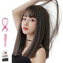 가발위드 모던데이 통가발 + 가발걸이 + 가발전용빗 + 가발망세트, 1세트, 콜드브라운