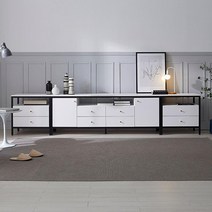 2900 블랙스틸 3단 TV거실장+협탁2 세트 북유럽 서랍장 tv수납장 모던 원룸, 샤틴브라운