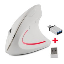 블루투스 인체공학 손목보호 인체공학적 수직 마우스 게이밍 컴퓨터 1600 DPI USB 광학 6D 핑크 RGB 조명, 06 white type-c suit, 한개옵션1