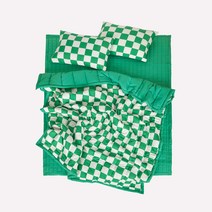 VODM 체커보드 멜로우웜 발열 차렵이불 패드세트