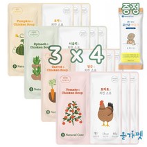 네츄럴코어 트윈 파우치 치킨스프 4종 강아지간식, 4종 혼합, 12팩