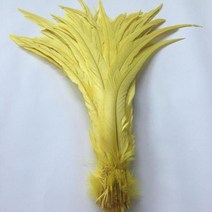 100pc 천연 콕 테일 깃털 25-40cm / 10-16 인치 의류 장식 무대 공연 수탉 도매, [03] 35-40cm, [06] YELLOW