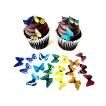 Rainbow Color Assortment Wafer Paper Butterflies Small 1 Inch for Decorating Desserts Cupcakes Weddi