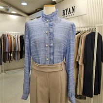 리안뉴욕 SH04 러플 카라 블라우스 RQBWBL020