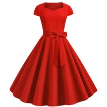 오드리햅번 스타일 원피스 여름 솔리드 옐로우 컬러 50s 60s 빈티지 드레스 반팔