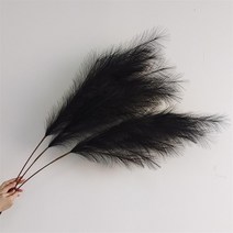 인조잔디 39 인치 인공 팜파스 잔디 크고 풍성한 꽃다발 웨딩 파티 홈 인테리어 식물 큰 100cm 꽃 리드 보헤미안 꽃병, [02] 2-black, [01] 1-pcs