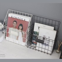 잡지 꽂이 철제 진열대 책 신문 거치대 잡지거치대 인테리어소품 잡지렉 월데코, 아이보리