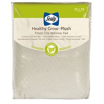 Sealy Healthy Grow Plush Infant/Toddler Fitted Crib Mattress Pad -Waterproof Hypoallergenic Deep F, 1