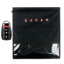 신호 차단 가방 휴대 전화 안티 방사선 차폐 패러데이 케이지 파우치 자동차 키 보호 저장, BLACK 25X28CM