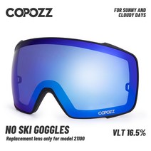 COPOZZ 21100 스키 고글 자기 교체 용 렌즈 비극성, [01] blue