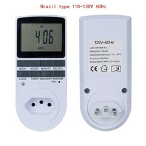 Ketotek-전자 디지털 타이머 스위치 EU FR BR 플매트 카펫 러그 주방 콘센트 230V 50HZ 7 일 12/24 시간 프로그래밍 가능 타이밍 소켓, CHINA_BR Type 110-130V60HZ