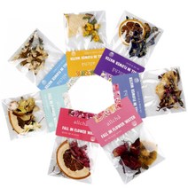 건조과일차 올차 폴인플라워 메리골드 팬지 장미 국화 맨드라미 당아욱 도화 목련 꽃차 플라워워터