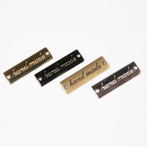 [청송뜨개실] (3시이전 당일발송) (B375) 스퀘어 핸드메이드 금속라벨, （B375-1） 골드