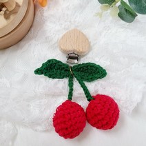 뜨개 체리 딸랑이 카시트 유모차 모빌 클립