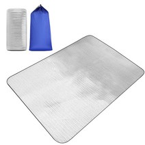 린넨 돗자리 패브릭 돛자리 피크닉매트 미니 실버 캠핑알루미늄시트 78.7 x 78.7 inches (200 x 200 cm) 알루미늄 양면알루미늄증착 방재 방수 보온 단열 침낭