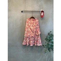 씨샵인더룸 / 로시 플라워 밴딩 2단 캉캉 물결 롱 스커트 2color C