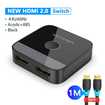 블루레이 플레이어 4k vention hdmi 2.0 swicth hdmi 스위처 2 in 1 out for xiaomi mi box tv box ps54 fire stick, 2pcs hdmi 케이블로, hdmi 스위치