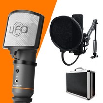 인프라소닉 UFO Mini USB 콘덴서 마이크 인터넷 유튜브 방송 올인원 패키지, 블랙(관절스탠드+팝필터 포함)