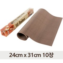 테프론 베이킹 시트 브라운 24cm x 31cm 10장 빵판, 10개