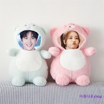 포토인형 사진인형 얼굴인형 주문제작 곰돌이 아이돌 굿즈 남자친구 특별한선물, 그레이곰