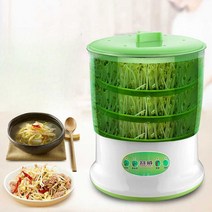 콩나물 재배기 자동 식물재배기 수경, 녹색(압박판1/콩나물판3) 3단