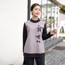 엄마옷 모슬린 자수플라워 반폴라 티셔츠 TP110178마담 미시옷 50대 중년여성의류 60대 엄마옷 빅사이즈 할머니옷 여성옷