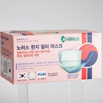 노러스 한지 항균 필터 마스크 50매/ 핑크 블랙 화이트 그레이 컬러4종 국산덴탈마스크, 화이트 50매