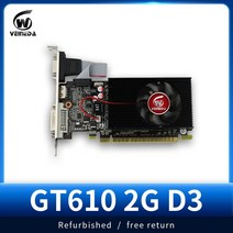 그래픽카드 veineda gt610 2gb 64bit ddr3pc 데스크탑 리퍼브 nvidia geforce용 pci e 2.0 컴퓨터, 없음