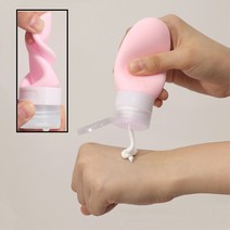 여행용 공병 휴대용 헬스장 수영장 화장품 캠핑 샴푸 실리콘 튜브 공병 핑크 38ml, 화이트 38ml