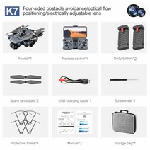 수중드론 K7 드론 5G 와이파이 4K HD 전문 카메라 LED 조명 2.4G 신호 3 축 흔들림 방지 짐벌 ESC 광학 흐름 쿼드콥터가 장착된, [04] 4K Dual BK ESC 2B